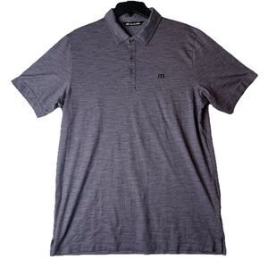 Travis Mathew Polo Heather Purple Short Sleeve Skate Casual Golf Stretch L